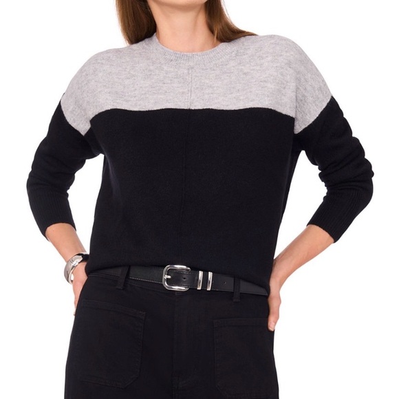 Vince Camuto Sweaters - NWT $69 Vince Camuto women's M Two-Tone Gray Black loose fit super soft Sweater